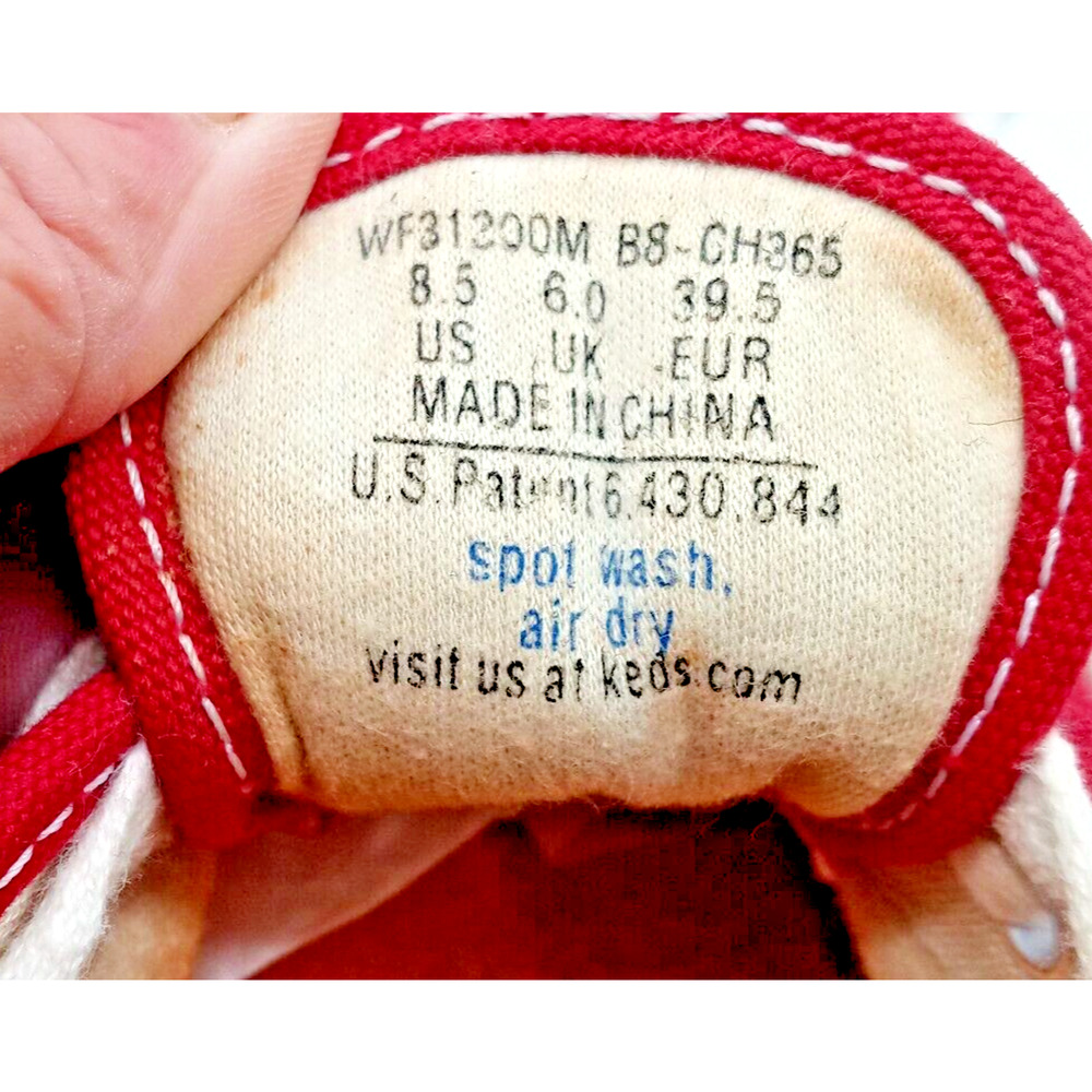 Keds Champion Sneakers Shoes Red Canvas Women's Size 8.5 Low Lace Up - Picture 10 of 13